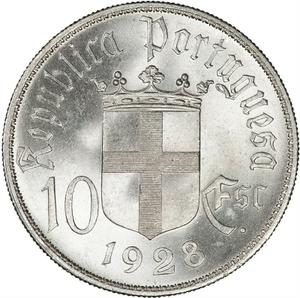 Portugal, Kingdom of / Ten Escudos 1928 - reverse photo