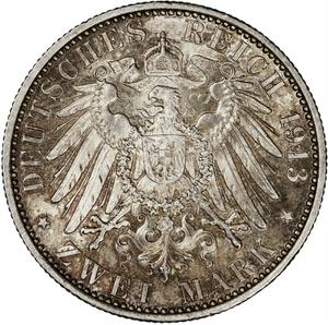 Prussia, Kingdom of / Two Marks 1913 - reverse photo