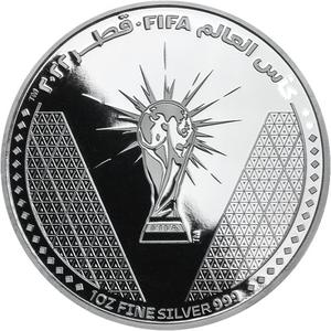 Qatar / Silver Ounce 2022 FIFA World Cup - Trophy - reverse photo