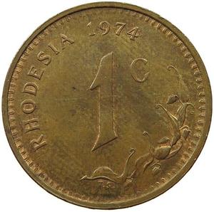 Rhodesia / One Cent 1974 - reverse photo