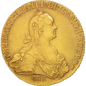 Russia, Empire of / Ten Roubles 1774 - obverse photo