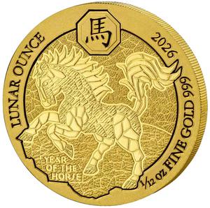 Rwanda / Gold Twelfth-Ounce 2026 Lunar Ounce - Year of the Horse - reverse photo