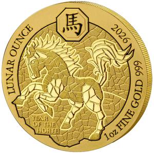 Rwanda / Gold Ounce 2026 Lunar Ounce - Year of the Horse - reverse photo