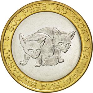 Sahrawi Arab Democratic Republic / Five Hundred Pesetas 2004 Foxes - reverse photo