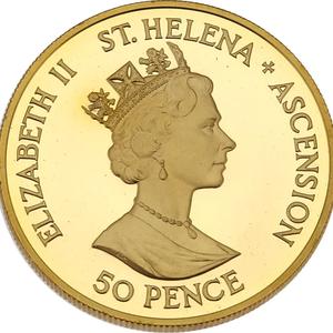 Saint Helena / Fifty Pence Gold 1986 Royal Wedding - obverse photo