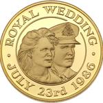 Fifty Pence Gold 1986 Royal Wedding: Photo 1986 St Helena & Ascension Royal Wedding Gold Proof 50p Coin / thumbnail