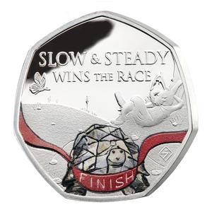 Saint Helena / Fifty Pence Silver 2022 Hare and the Tortoise - reverse photo