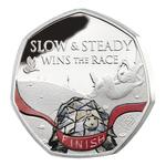 Fifty Pence Silver 2022 Hare and the Tortoise: Photo Coin, Saint Helena, Fifty Pence Silver 2022 Hare and the Tortoise / thumbnail