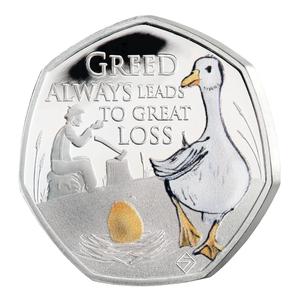 Saint Helena / Fifty Pence Silver 2022 Goose and the Golden Egg - reverse photo
