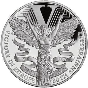 Saint Helena / Silver Five Ounces 2025 Victory in Europe - reverse photo