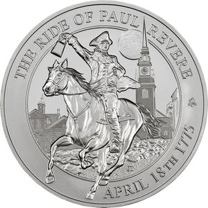 Saint Helena / Silver Five Ounces 2025 Ride of Paul Revere - reverse photo