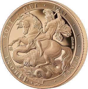 Saint Helena / Five Sovereigns 2025 Saint George and the Dragon - reverse photo