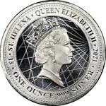 Silver Ounce 2021 Britannia: Photo 2021 St Helena Classic Standing UK Britannia 1 Oz 999 Silver / thumbnail