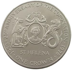 Saint Helena / One Crown 1978 - reverse photo