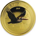 Saint Kitts and Nevis / Gold Ounce 2018 Brown Pelican / Coloured Proof - reverse photo
