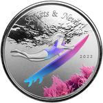 Saint Kitts and Nevis / Silver Ounce 2022 Underwater Surfer / Coloured Proof - reverse photo