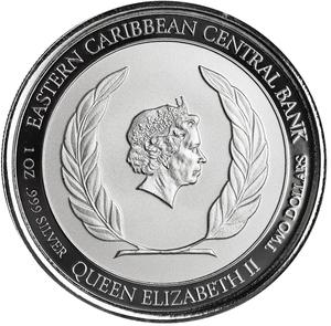 Saint Kitts and Nevis / Silver Ounce 2022 Underwater Surfer - obverse photo