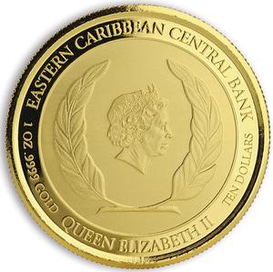 Saint Kitts and Nevis / Gold Ounce 2018 Brown Pelican - obverse photo