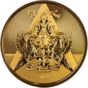 Saint Lucia / Gold Ounce 2023 Coat of Arms of Saint Lucia - reverse photo