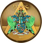 Saint Lucia / Gold Ounce 2023 Coat of Arms of Saint Lucia / Coloured Reverse - reverse photo