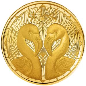 Saint Lucia / Gold Ounce 2024 Flamingos - reverse photo