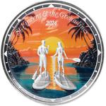 Saint Vincent and the Grenadines / Silver Ounce 2024 Paddleboard Couple / Coloured Reverse - reverse photo