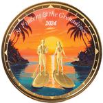 Saint Vincent and the Grenadines / Gold Ounce 2024 Paddleboard Couple / Coloured Reverse - reverse photo