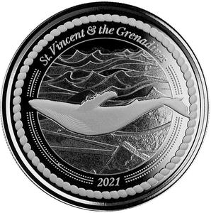 Saint Vincent and the Grenadines / Silver Ounce 2021 Humpback Whale - reverse photo