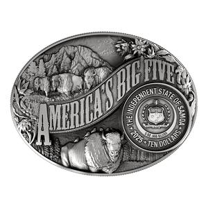 Samoa / Silver Five Ounces 2025 American Bison - obverse photo