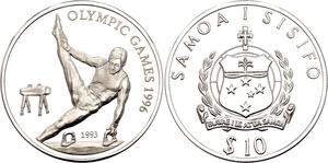Samoa / Silver Ounce 1993 Olympic Games - Gymnastics - obverse photo