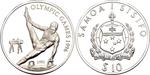 Silver Ounce 1993 Olympic Games - Gymnastics: Photo Coin, Samoa, Silver Ounce 1993 Olympic Games - Gymnastics / thumbnail