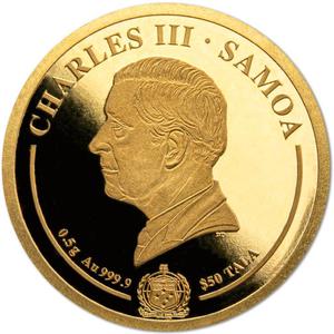 Samoa / Gold Half Gram 2023 King Charles III Coronation - obverse photo