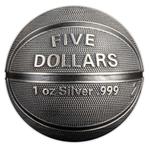Silver Ounce 2021 Basketball: Photo Coin, Samoa, Silver Ounce 2021 Basketball / thumbnail
