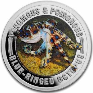 Samoa / Silver Half Ounce 2022 Blue-Ringed Octopus - reverse photo