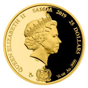 Samoa / Gold Quarter Ounce 2019 Dominik Hašek - obverse photo