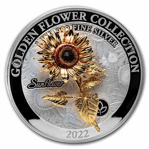 Samoa / Silver Kilo 2022 Golden Flower Collection - Sunflower - reverse photo