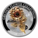 Silver Kilo 2022 Golden Flower Collection - Sunflower: Photo Coin, Samoa, Silver Kilo 2022 Golden Flower Collection - Sunflower / thumbnail