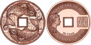 Samoa / Twenty Cents 2023 Koi Fish - obverse photo