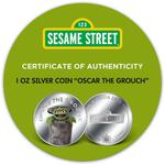 Silver Ounce 2022 Sesame Street - Oscar the Grouch: Photo Coin, Samoa, Silver Ounce 2022 Oscar the Grouch / thumbnail