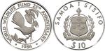 Silver Ounce 1986 WWF - Fantail Bird: Photo Coin, Samoa, Silver Ounce 1986 WWF - Fantail Bird / thumbnail
