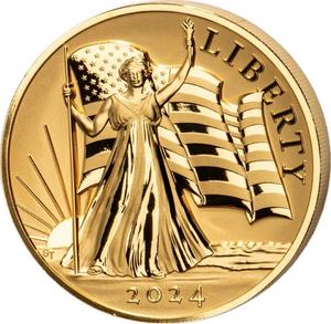 Samoa / Gold Five Ounces 2024 Light of Liberty - Susan Taylor - reverse photo