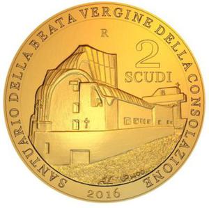San Marino / Two Scudi 2016 Sanctuary of Our Lady of Consolation - reverse photo