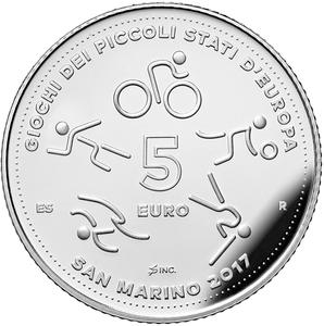 San Marino / Five Euro Silver 2017 Games of the Small States of Europe - reverse photo