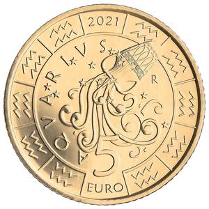 San Marino / Five Euro 2021 Zodiac - Aquarius - reverse photo