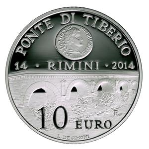 San Marino / Ten Euro 2014 Bridge of Tiberius - reverse photo