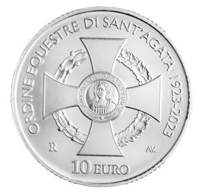San Marino / Ten Euro Silver 2023 Equestrian Order of Saint Agatha - reverse photo