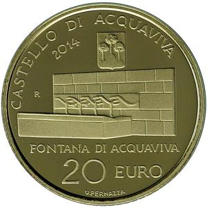 San Marino / Twenty Euro Gold 2014 Castles Acquaviva Domagnano - reverse photo