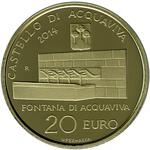 Twenty Euro Gold 2014 Castles Acquaviva Domagnano: Photo 20 Euro gold Castles Acquaviva Domagnano / thumbnail