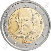 San Marino / Two Euro 2016 William Shakespeare - obverse photo
