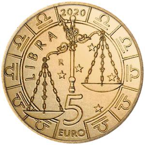 San Marino / Five Euro 2020 Zodiac - Libra - reverse photo
